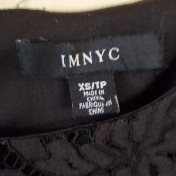 IMNYC Isaac Mizrahi Black Lace Bell Sleeve Exposed Zip Sheath Dress Size XS - Picture 6 of 6